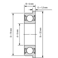 FES Kit | Flanschkugellager für Lagerspant mit Welle 6mm