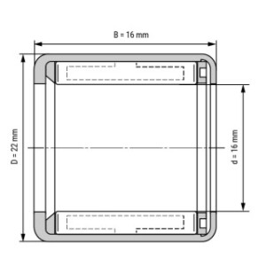 Hülsenfreilauf HF 1616 | 16 x 22 x 16 mm
