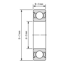 Miniatur Rillenkugellager 683 ZZ | 3 x 7 x 3 mm