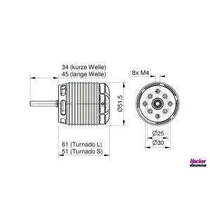 A50-14L Turnado V4 kv400 (mit langer Welle)