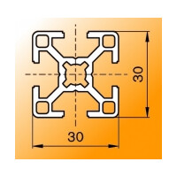 T-STAND | Aluprofil 30x30x500 B-Typ Nut 8 | Fuss
