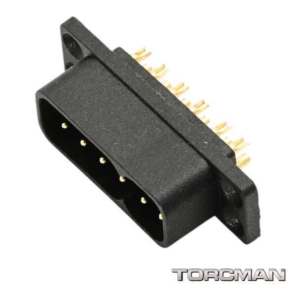 MP Einbau-Stecker schwarz 12 Pol-Stecker