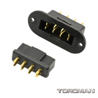 MPX-Paar schwarz 8 Pol mit Einbau-Stecker
