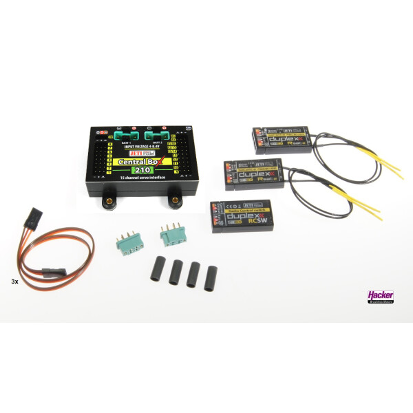 JETI DUPLEX 2.4EX Central Box 210 + 2 RSat2 + RC-Switch