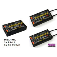 JETI DUPLEX 2.4EX Central Box 400 + 2x Rsat2 + RC Switch