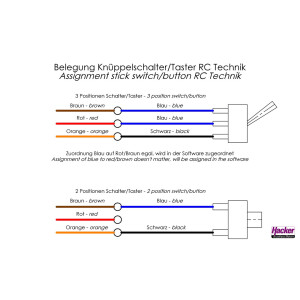 Knüppelschalter mit 3-Positionen-Schalter und Taste (schwarz)