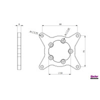 Montagekreuz für Q100 70x80mm