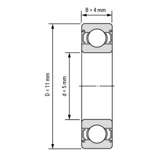 Miniatur Kugellager MR115 ZZ | 5 x 11 x 4 mm