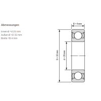 Dünnringlager / Kugellager 6705 ZZ / 61705 ZZ | 25 x 32 x 4 mm